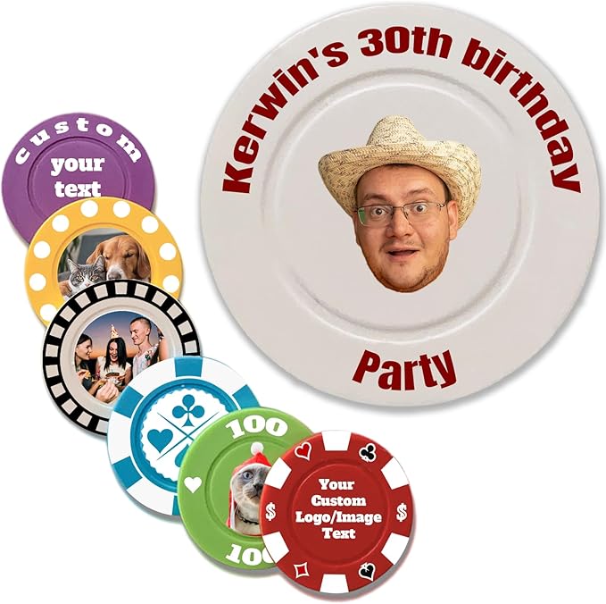 Custom Poker Chips Personalized Plastic Poker Chips with Logo Funny Parties Chips Print Your Photo