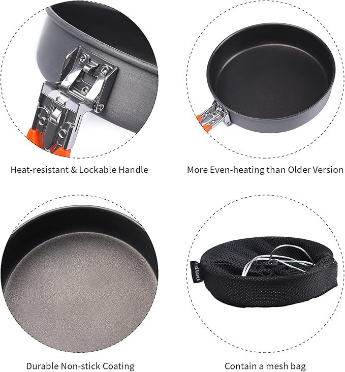 Fire-Maple 7.6 Inch Camping Frying Pan w/Nonstick Coating | Durable Lightweight Camping Skillet for