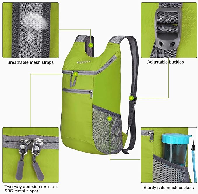 G4Free Lightweight Packable Hiking Backpack for Men Women Small Hiking Daypacks Foldable Shoulder