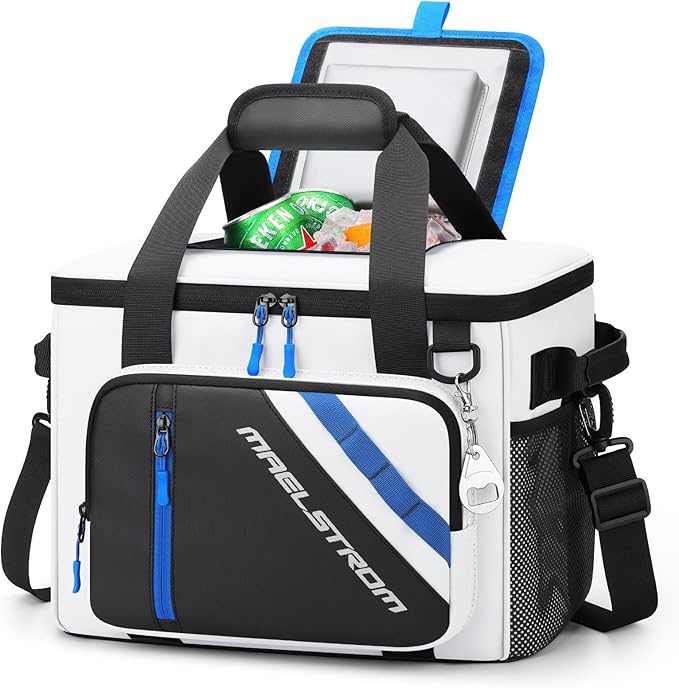 Maelstrom Cooler Bag, 30 Cans Beach Cooler, Large Leakproof Insulated Soft Cooler with Bottle