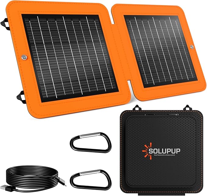 Solar Panels 10W Portable Foldable Solar Charger with 5V USB-A and USB-C Fast Charging Compatible