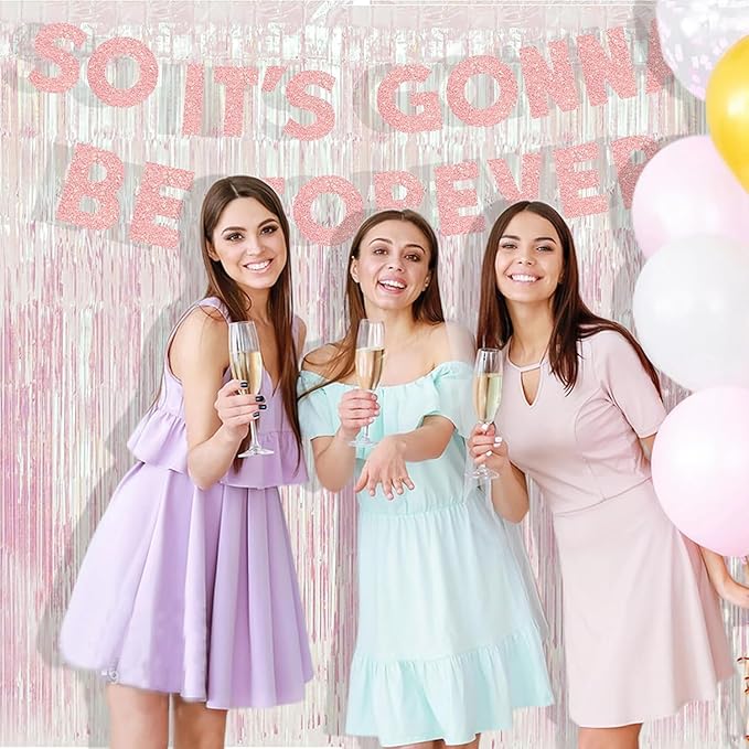 BRAVESHINE Party Decorations Iridescent Foil Fringe Backdrops - 2 Pack 3.2 x 6.5 ft Holographic