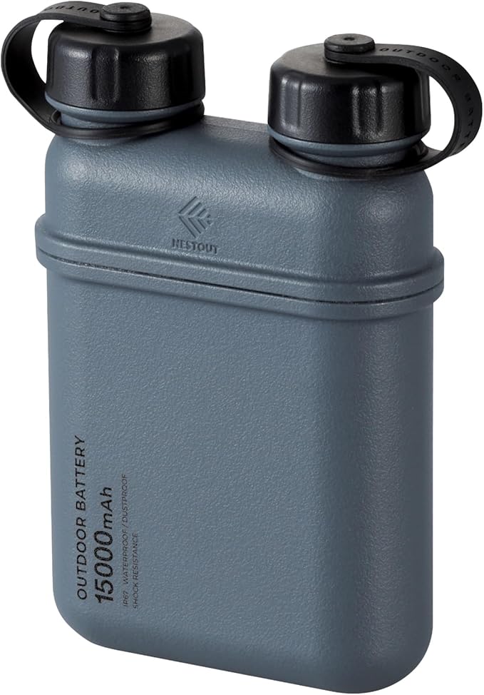 ELECOM NESTOUT Rugged Power Bank, 15000mAh Outdoor Charger, 32W USB C Fast Charging PD, Waterproof