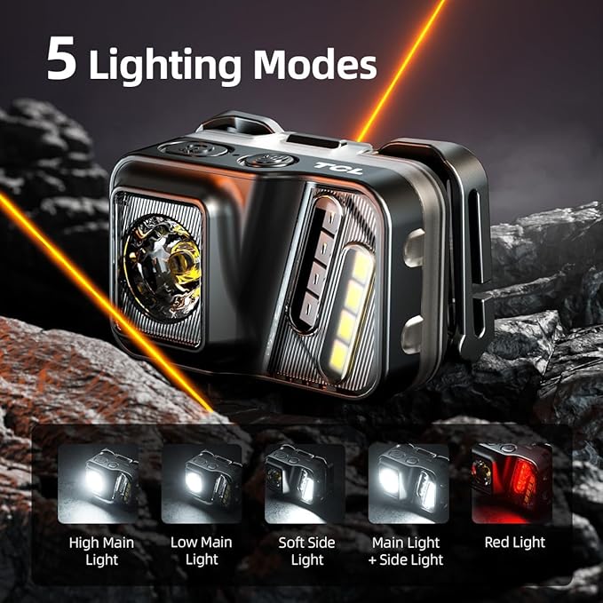 WARSUN Rechargeable Lightweight Headlamp 2 Packs ??750 Lumens Running & Helmet Light, LED Head