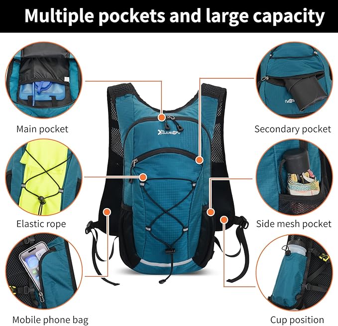 15L Small Hiking Backpack Lightweight Hydration Backpack for Men Women, Warterproof Hiking Daypack