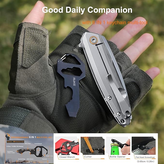 Ruike P831 Folding Tactical Knife with Clip Survival Pocket Knife Tactical EDC Tool Liner Lock