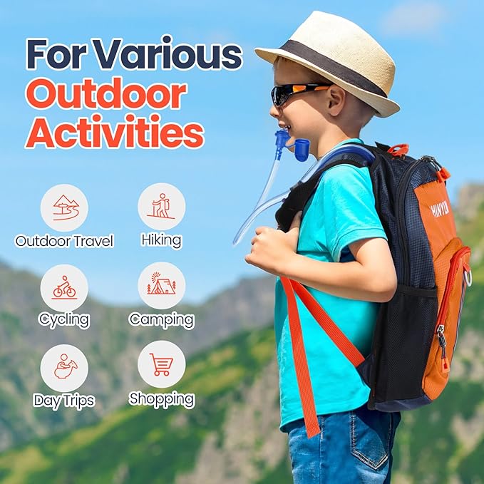 2 Pcs Kids Hydration Backpack with 1.5l Water Bladder Lightweight Kids Hiking Backpack Water
