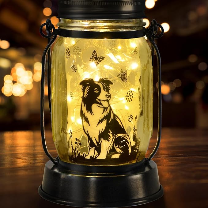 Border Collie Gifts for Women/Men Border Collie Solar Lanterns Dog Mom Birthday, Dog Lovers