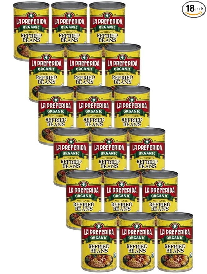 La Preferida Organic Refried Pinto Beans (100% Vegan & Lard-Free) Just 3 Simple Ingredients – USDA