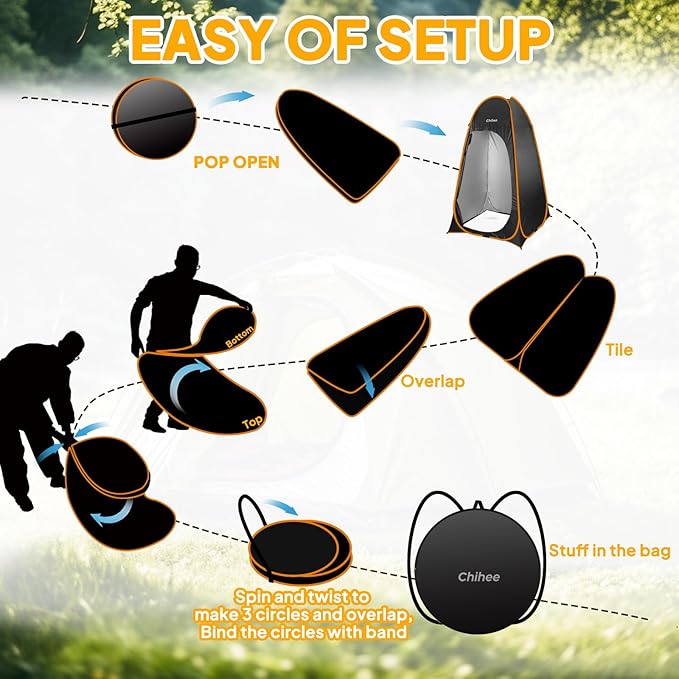 Chihee Outdoor Privacy Shelter Pop Up Camping Bathroom Tent Pod Portable Changing 1 Room Instant