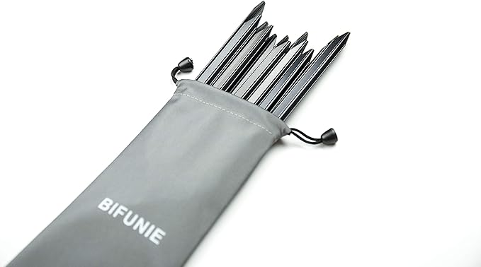 Aluminum Alloy Tent Stakes Pegs, 12-Pack Aluminum Ground Pegs with Reflective Pull Ropes