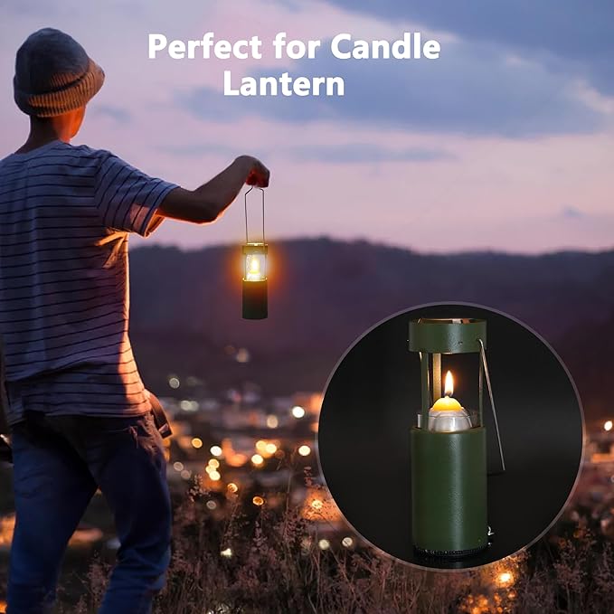 12-Hour White Candles Compatible with Candle Lanterns, Long-Burning Candles for Outdoor, Camping