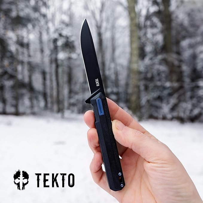 F2 Bravo Folding Pocket Knife - D2 Steel Blade, Ceramic Ball Bearings - EDC - Snap, Swift Flip for