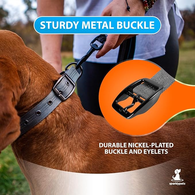 SparklyPets Heavy Duty Dog Collar with Handle for Medium and Large Dogs ??Professional Collar with