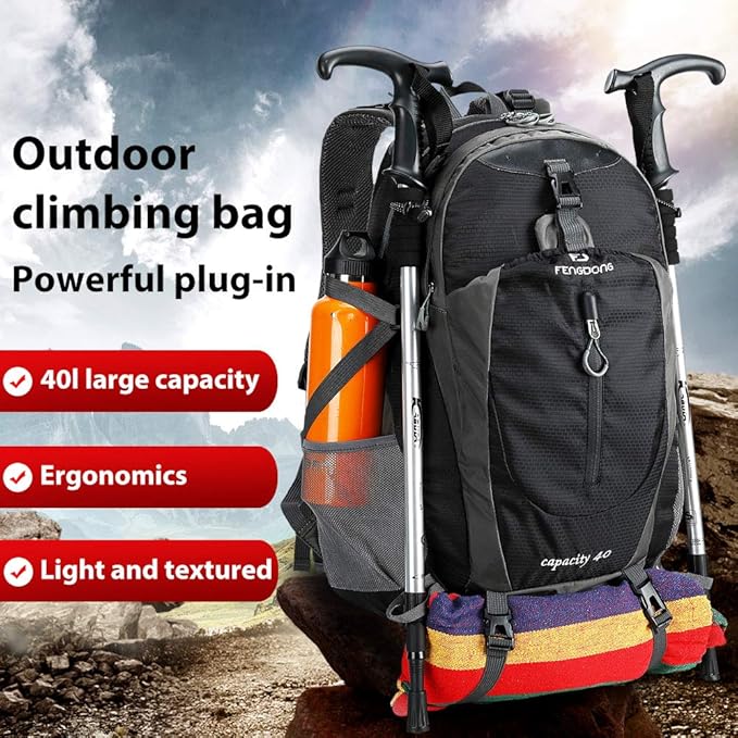 FENGDONG 40L Waterproof Lightweight Outdoor Daypack Hiking,Camping,Travel Backpack for Men Women