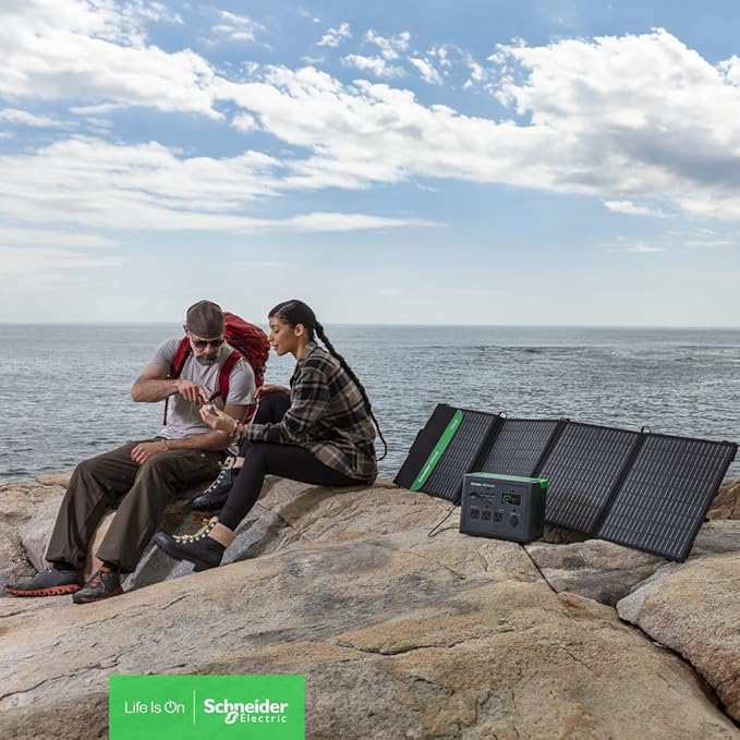 Schneider OffGrid Portable Power Station 500, 517Wh Portable Solar Generator for Camping or Home