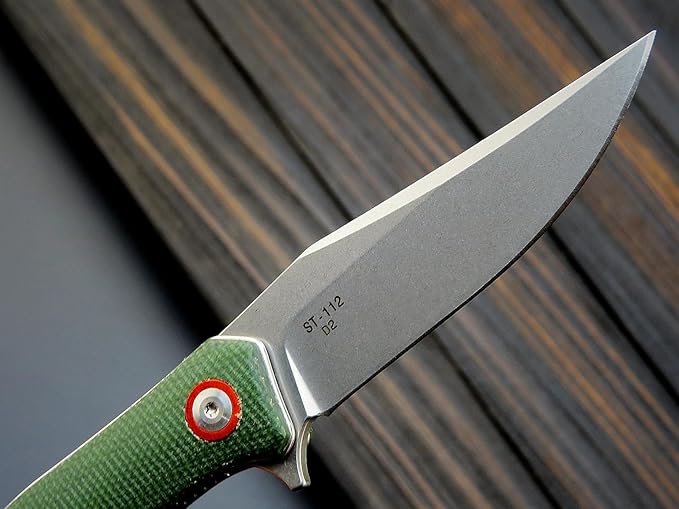 Sitivien ST112 Folding Knife, D2 Blade and Micarta Handle EDC Tool Knife with Pocket Clip for