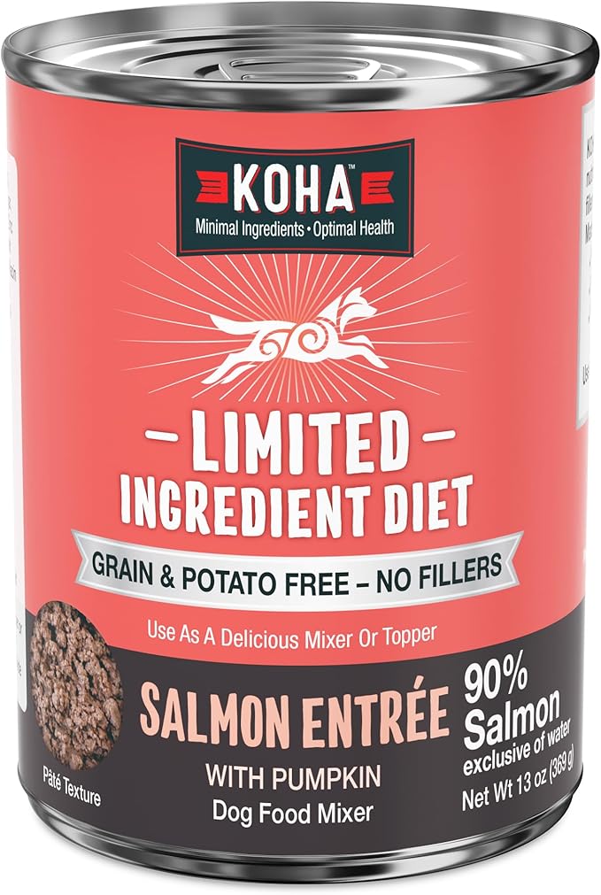 KOHA Limited Ingredient Diet Salmon Entrée for Dogs - Dog Food Toppers for Picky Eaters - Sensitive
