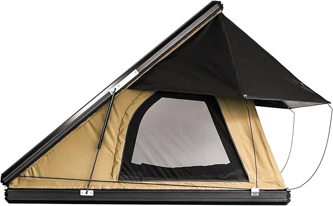 Hardshell Rooftop Tent, Roof Top Tent for 2-3, with Aluminium Ladder, Skyview Window, Mattress, LED