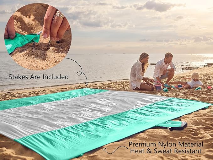WEKAPO Beach Blanket Sandproof Waterproof, Extra Large Beach Mat, Oversized & Compact Sand Free Mat