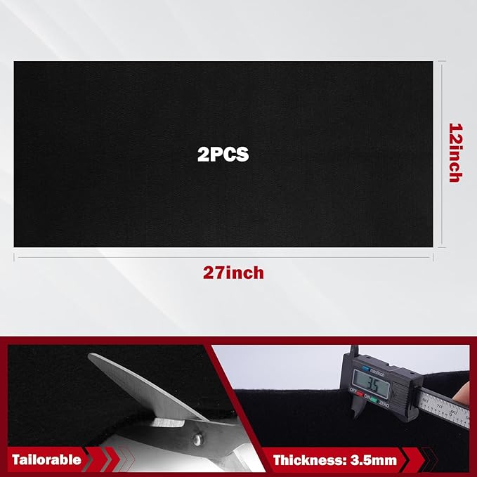 kanhiro Carbon Felt Welding Blanket Fireproof - 2 Packs 12" X 27" Heat Resistant Fabric 1800°F High