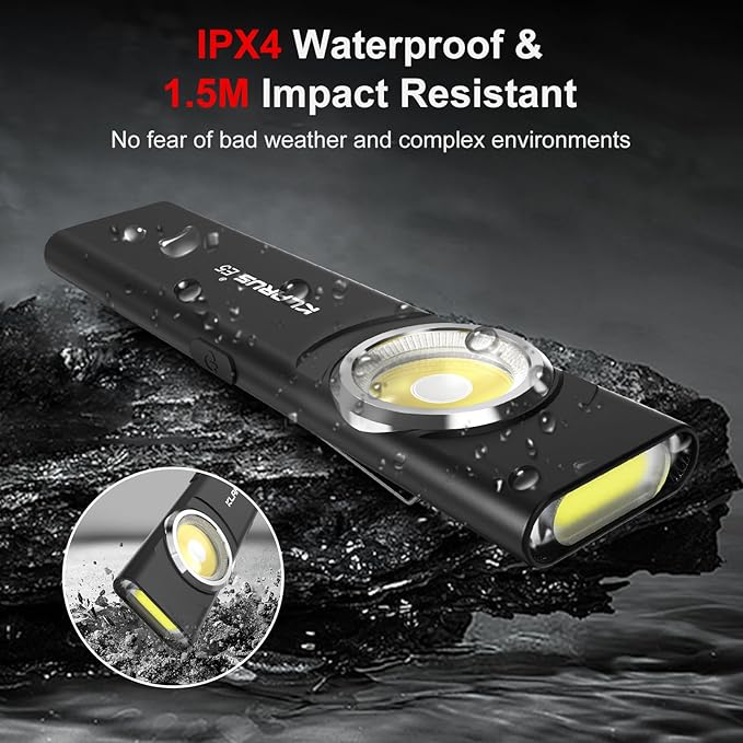 klarus E5 2Pcs Pocket Flashlight, Rechargeable EDC Flashlight, Super Slim 4.2x1x0.3inch, 600
