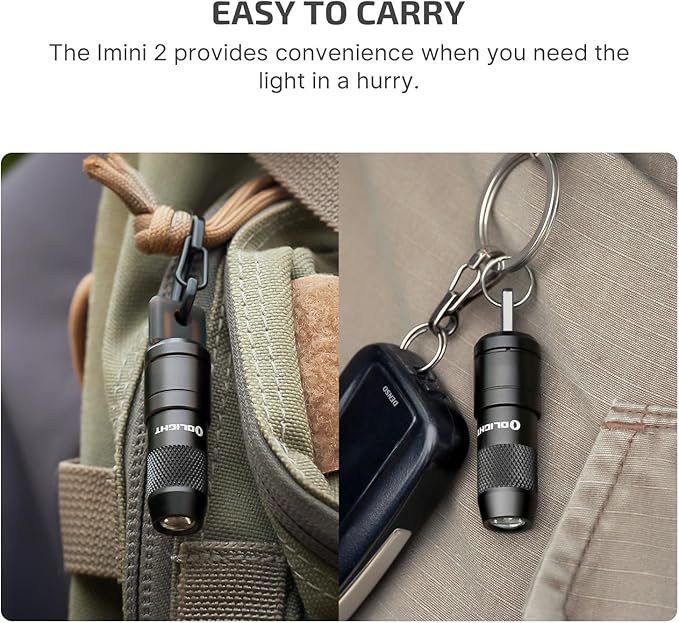 OLIGHT IMINI 2 EDC Rechargeable Keychain Flashlight, 50 Lumens Compact and Portable Mini LED