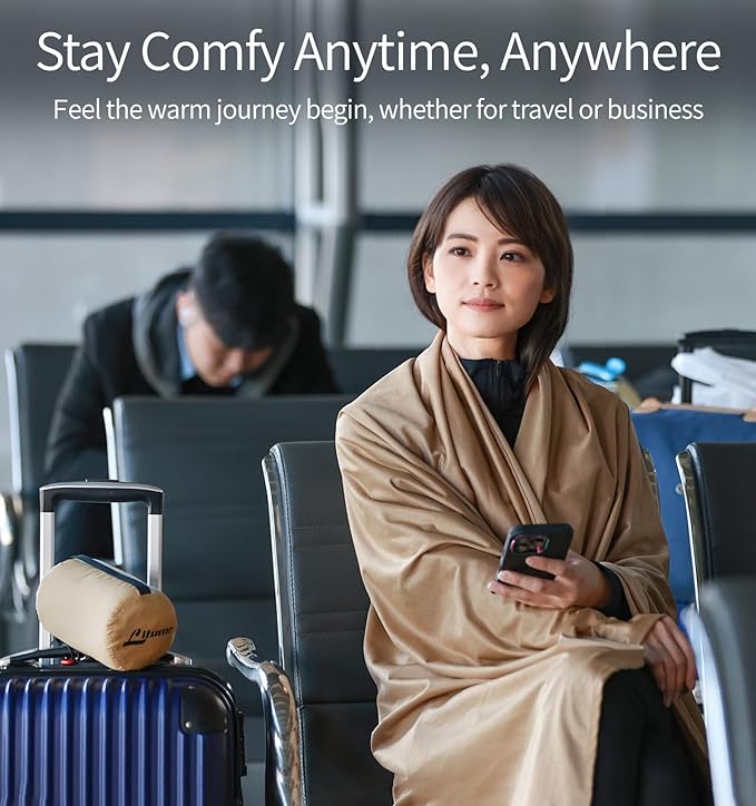 Travel Blanket Lightweight and Breathable, 67 x 48 in Soft Airplane Flight Blanket for Travelers