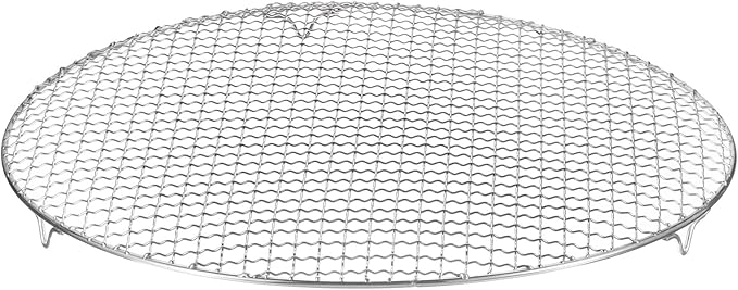 HARFINGTON Round Cooking Rack 15.9-inch Stainless Steel Cross Wire Barbecue Grill Net with 20mm