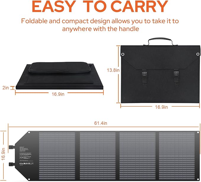 EnginStar 100W Foldable Solar Panel Charger with 18V DC Outlet for Portable Power Stations