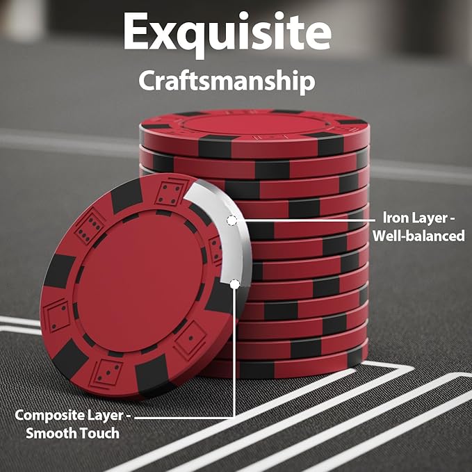Poker Set 200-pcs with Aluminum Carrying Case & 11.5g Professional Weight Chips 2 Decks Plus 5