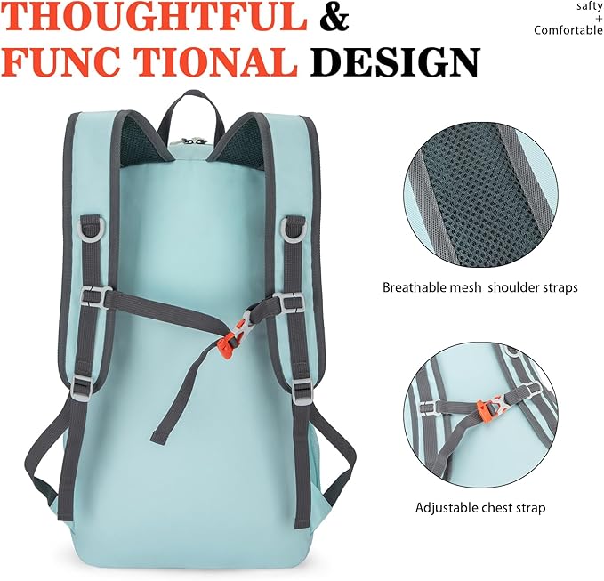 Hiking Backpack,Large 35L Travel Backpacks for Men Women,Water Resistant Ultra Lightweight Foldable
