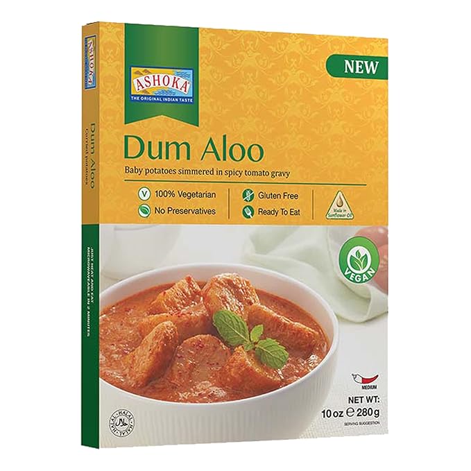 Ashoka Real Indian Meals 1932, Vegan Potato Curry, Ready to Eat Dum Aloo, All-Natural Instant