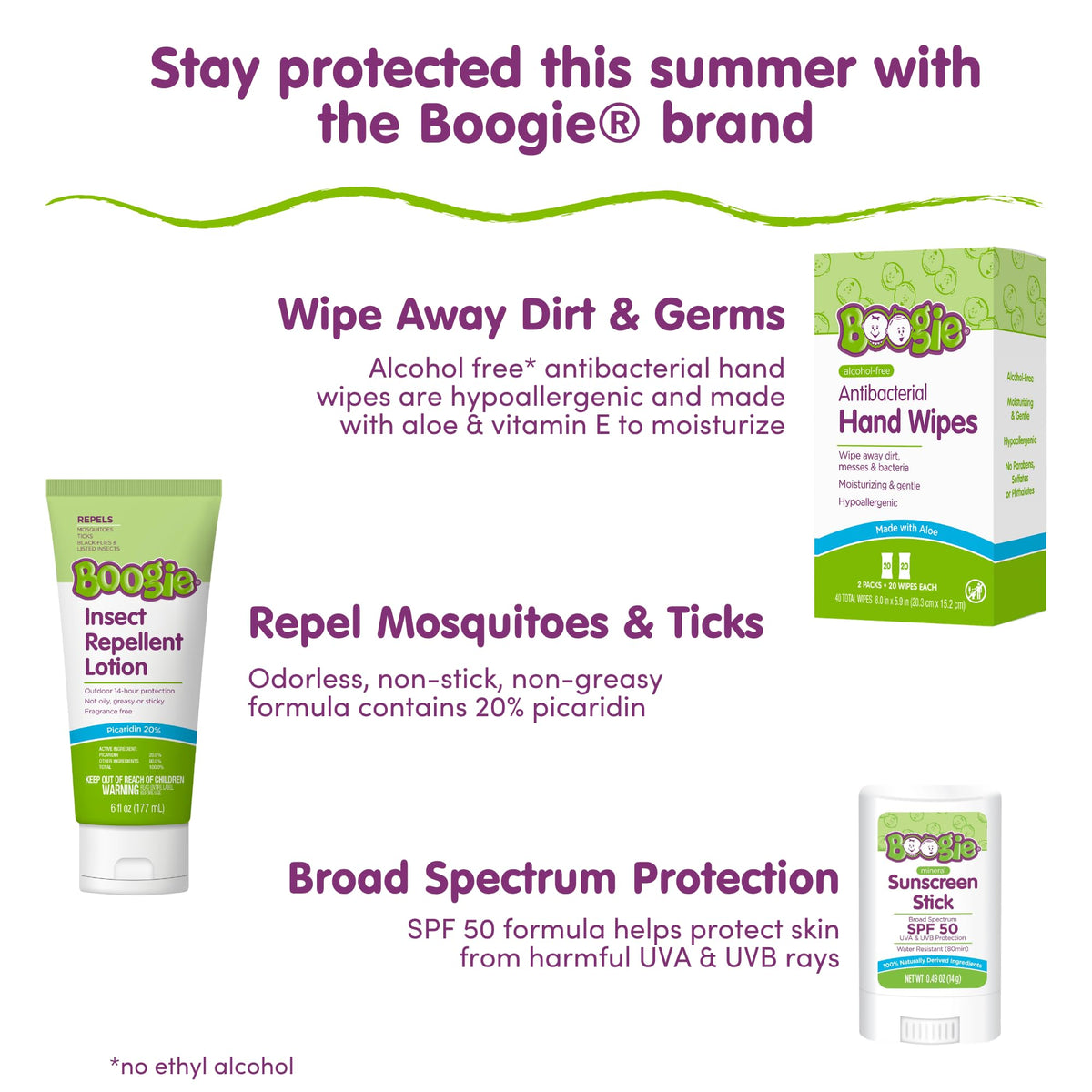 Boogie Insect Repellent Lotion for Mosquitoes, Ticks & Flies - 6 fl oz