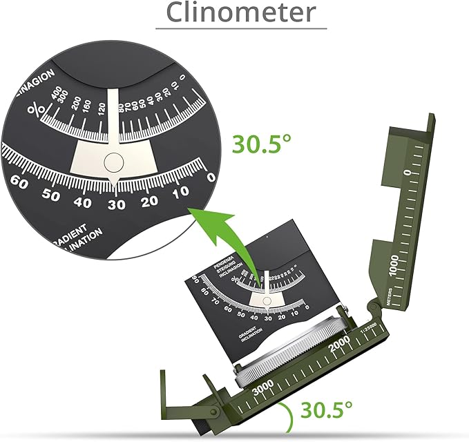 Proster IP65 Compass Hiking Survival - Lensatic Sighting Compass for Camping Navigation, Compass