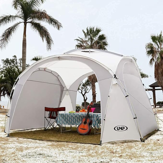 UNP Easy Beach Tent Pop Up Canopy UPF50+ Tent with Side Wall, Ground Pegs, and Stability Poles, Sun