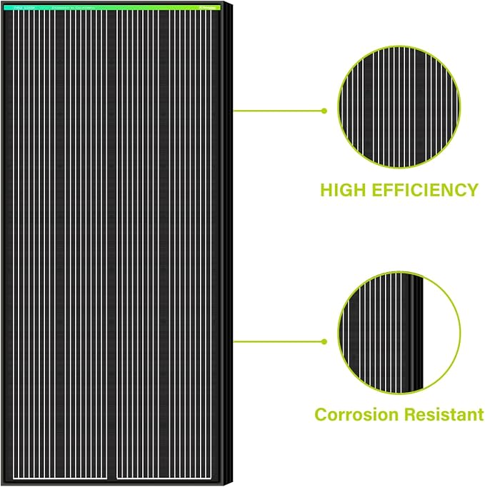 Newpowa PRO 200 Watt 12 Volt Monocrystalline 200W 12V Solar Panel, 9 busbar PV Module, High