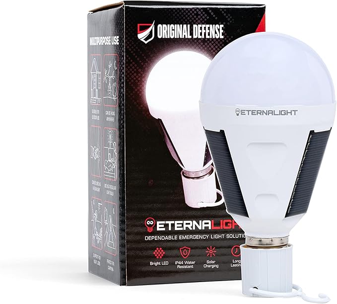 Original Defense EternaLight Rechargeable LED Bulbs (1 Count) - Emergency Light Bulbs with Battery