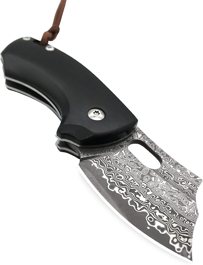 ALBATROSS Premium Folding Pocket Knife - EDC Mini VG10 Damascus Steel with 2" Blade - Ebony Wood