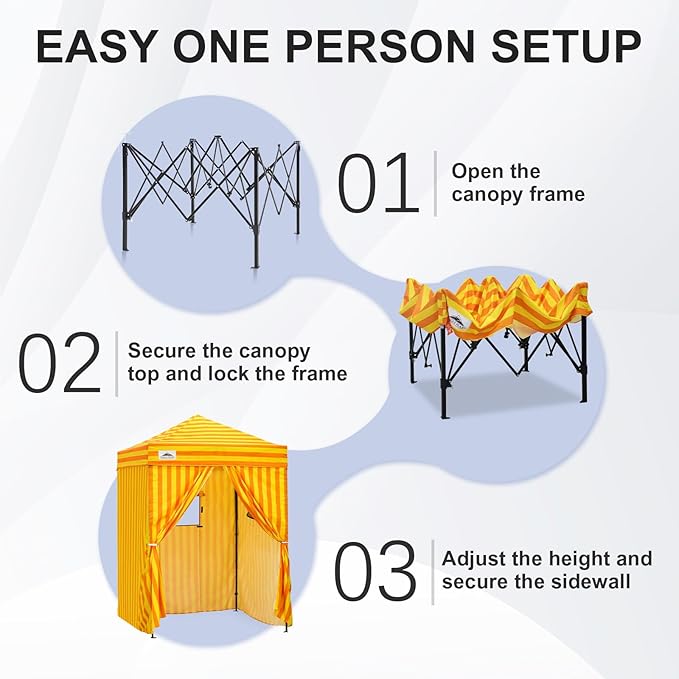 EAGLE PEAK Flex Ultra Compact 5x5 Pop-up Canopy, Sun Shelter, Changing Room, Portable Privacy Tent