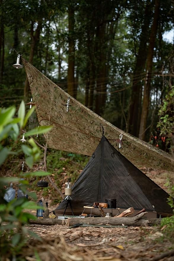 OneTigris Mesh Teepee Tent, Ultralight 1 Person Screen Room with Waterproof Bathtub Floor for