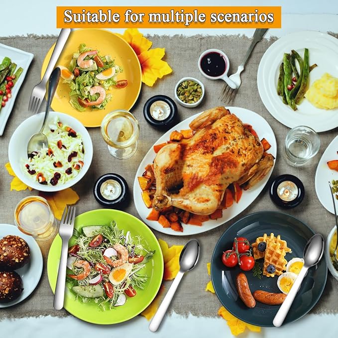 Evanda Camping Cutlery Set, Reusable Light Weight Mug, Plate and Stainless Steel Cutlery Set with
