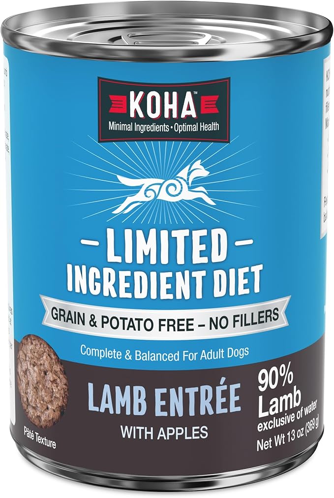 KOHA Limited Ingredient Diet Lamb Entrée for Dogs - Grain Free Wet Dog Food with No Fillers