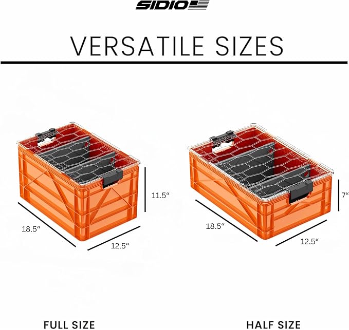 SIDIO CRATE Starter Pack - Two Full Size and One Half Size SidioCrate, Stackable Outdoor Organizer