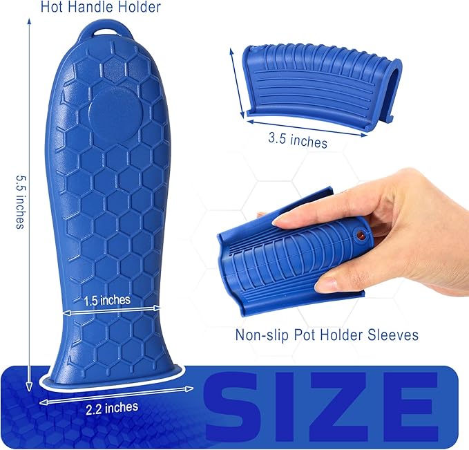 Joyhalo Cast Iron Skillet Handle Cover, 6 Pack Heat Resistant Pot Handle Covers, Silicone Sleeve