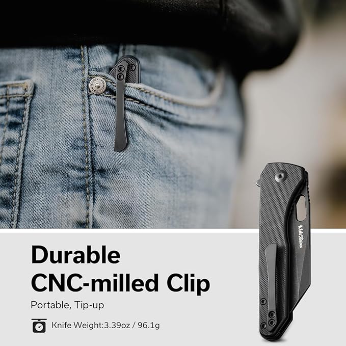CIVIVI Nugz Folding Pocket Knife for EDC, 3.17" 14C28N Reverse Tanto Blade G10 Handle Flipper Knife
