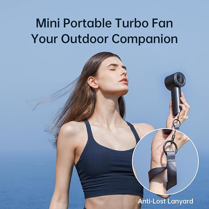 JISULIFE Portable Handheld Fan,Speed(1-100) Adjustable Turbo Mini and 3600mAh Battery Rechargeable