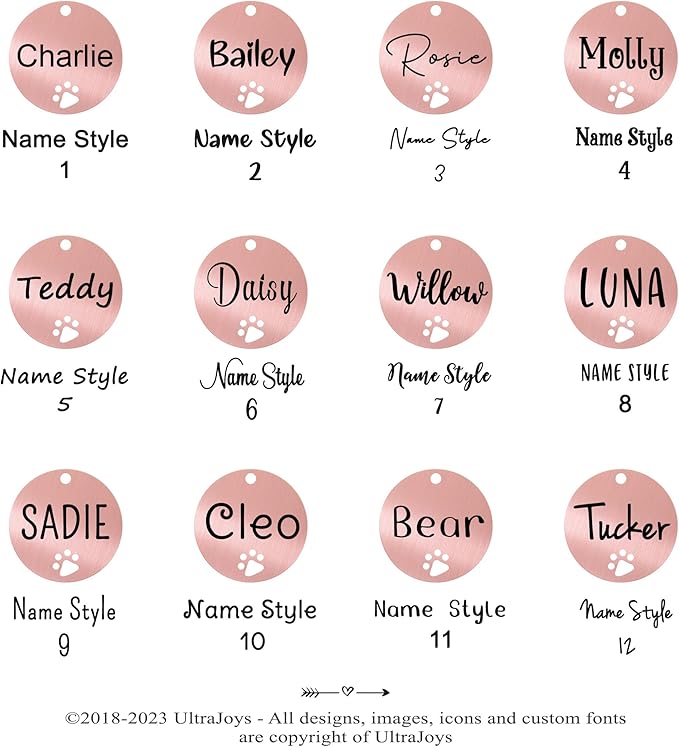 Ultra Joys Dog Tags Personalized for Pets - Hollow Paw Custom Pet ID Tag - Engraved Dog Tag for