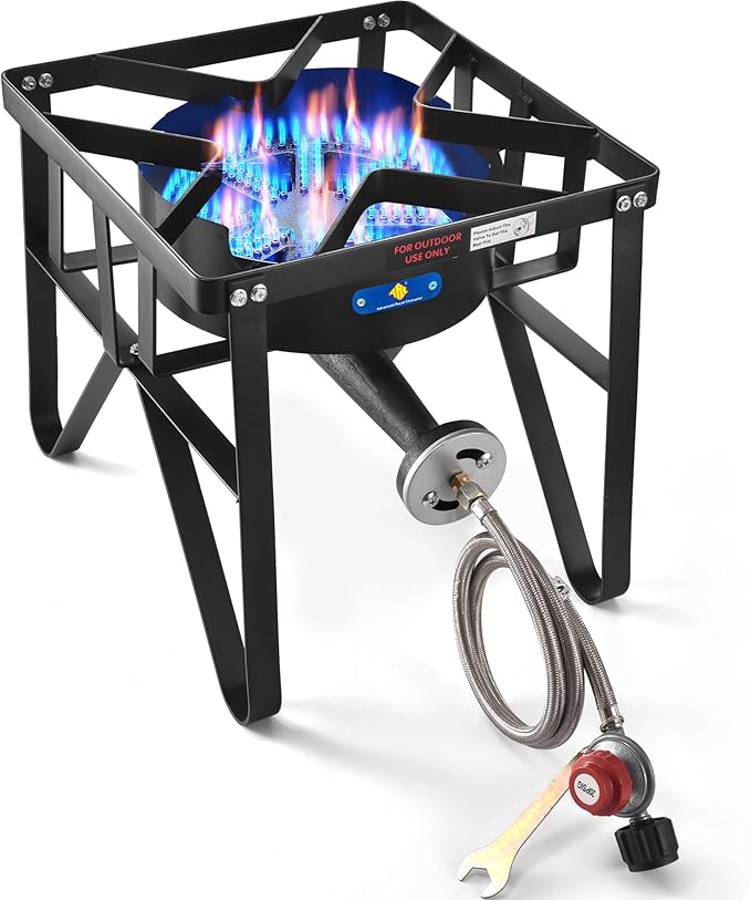 ARC Advanced Royal Champion ARC Propane Burner, 200,000 BTU Propane Stove with 0-20 PSI Regulator