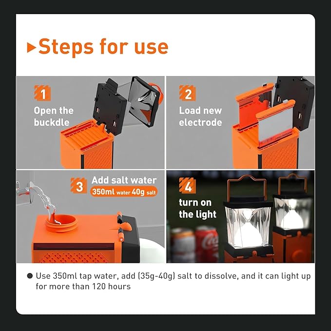 Environmentally Conscious Lighting, Saltwater Camping Lantern - Survival & Emergency Outdoor Ligh
